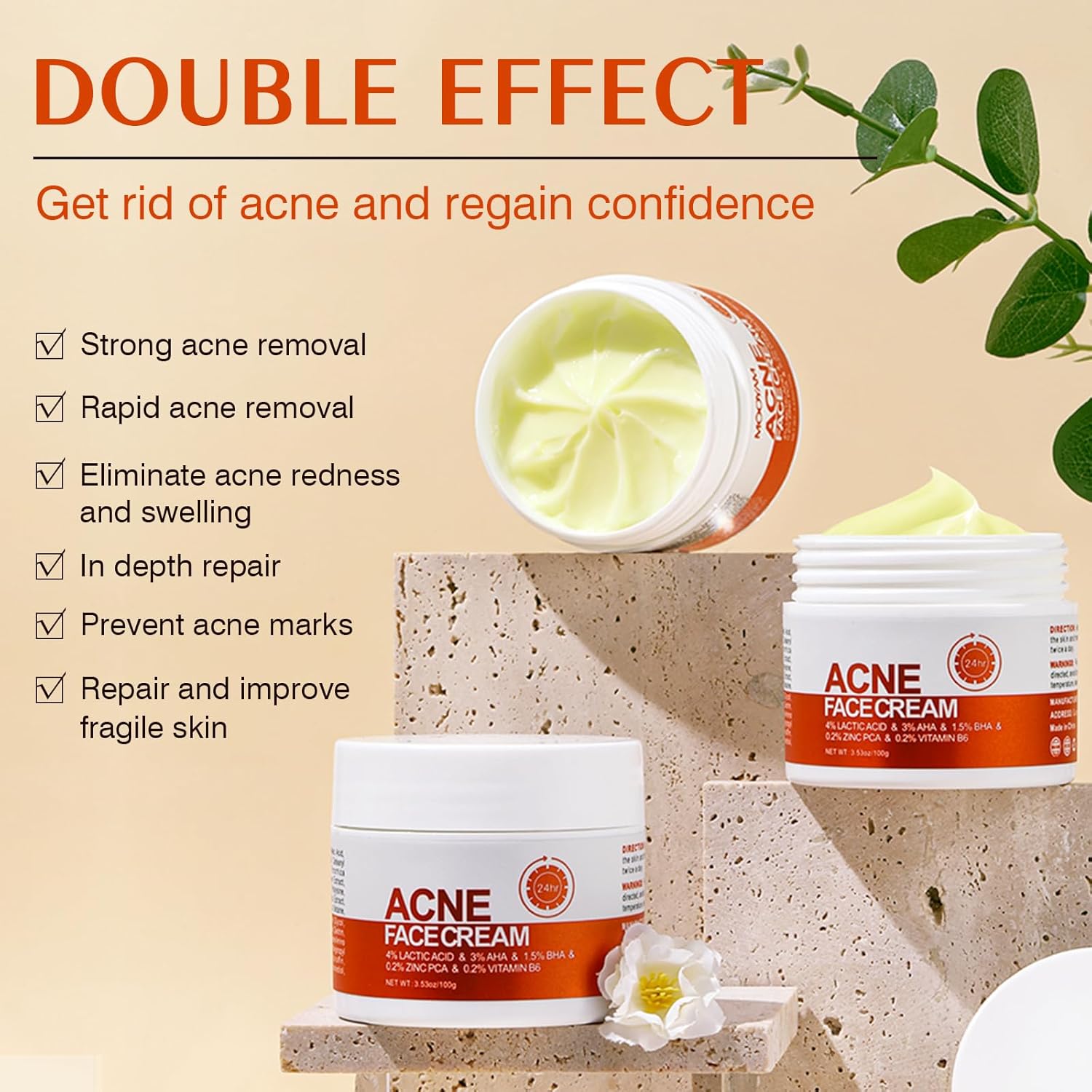 Acne Cream, Salicylic Acid Cystic Acne Treatment For Face, Back Butt Acne Treatments Creams, Acne Spot Treatment for Face Body, Acne Clearing Pimple Cream for Teens & Adults, Acne Moisturizer - Image 5