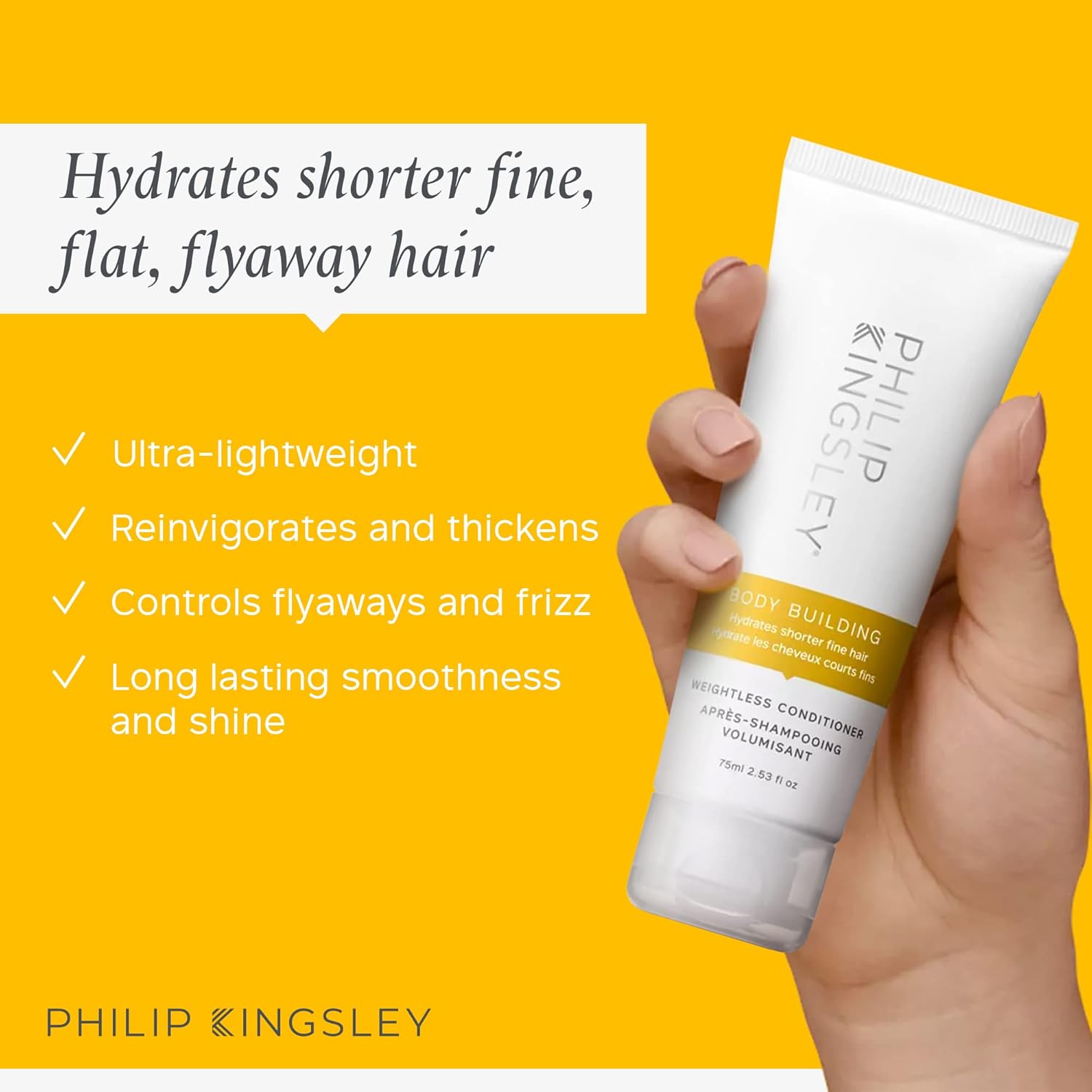 Philip Kingsley Body-Building Shampoo and Conditioner Set Volumizing Hair Products for Lifting Fine Limp Flat Flyaway Hair, Adds Volume, Lifts, and Shine - Image 3