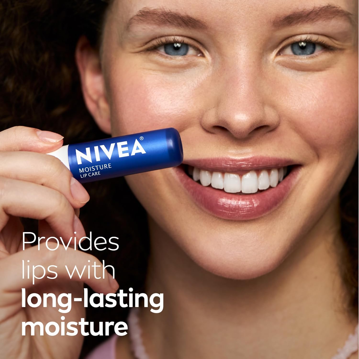 NIVEA Moisture Lip Care, Hydrating Lip Balm with Shea Butter, Nourishing Oils and Vitamin C & E, 3-in-1 Moisture, Repair and Nourish, 0.17 Oz Stick, Pack of 4 - Image 4