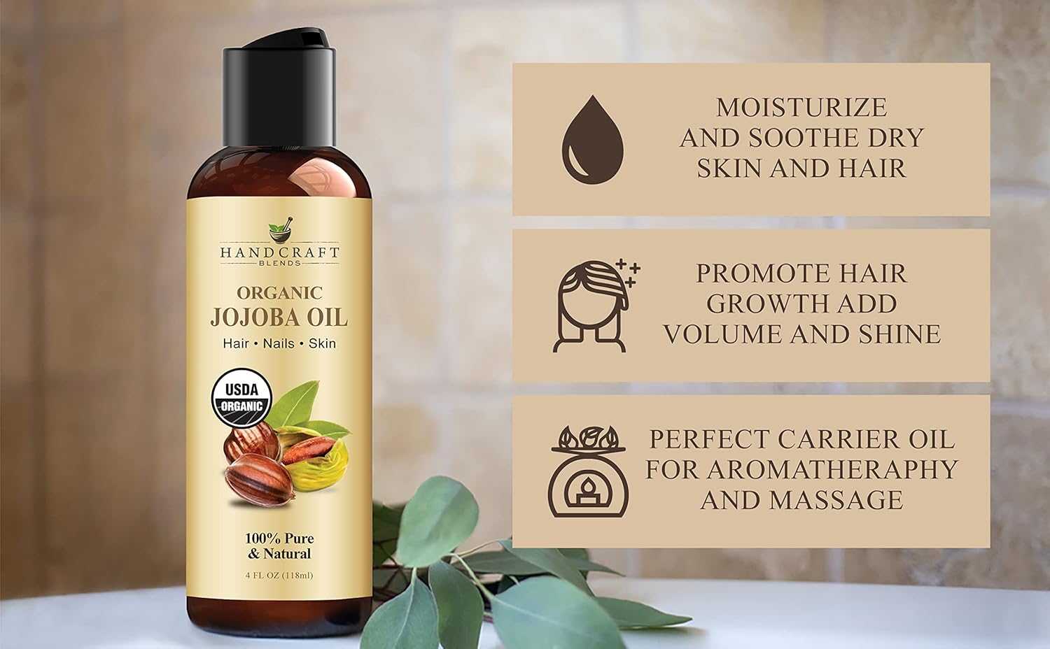 Handcraft Blends Organic Cold-Pressed Jojoba Oil 4 Fl Oz 100% Pure Carrier Oil - Image 5