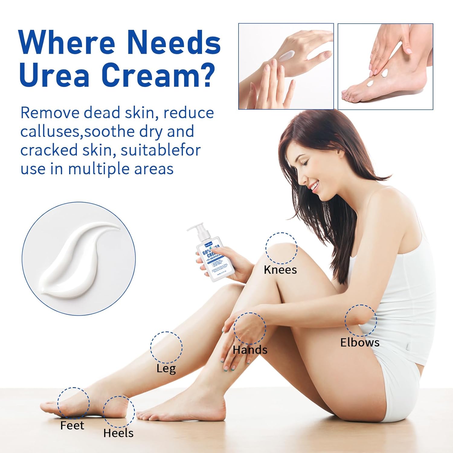 Urea Cream 60% For Feet Maximum Strength, Urea Foot Lotion With 2% Salicylic Acid For Dry Cracked Feet, Heel, Hand & Knee, 5.3 oz Exfoliating Foot Care For Dead Skin, Softening & Deep Moisturizing - Image 5