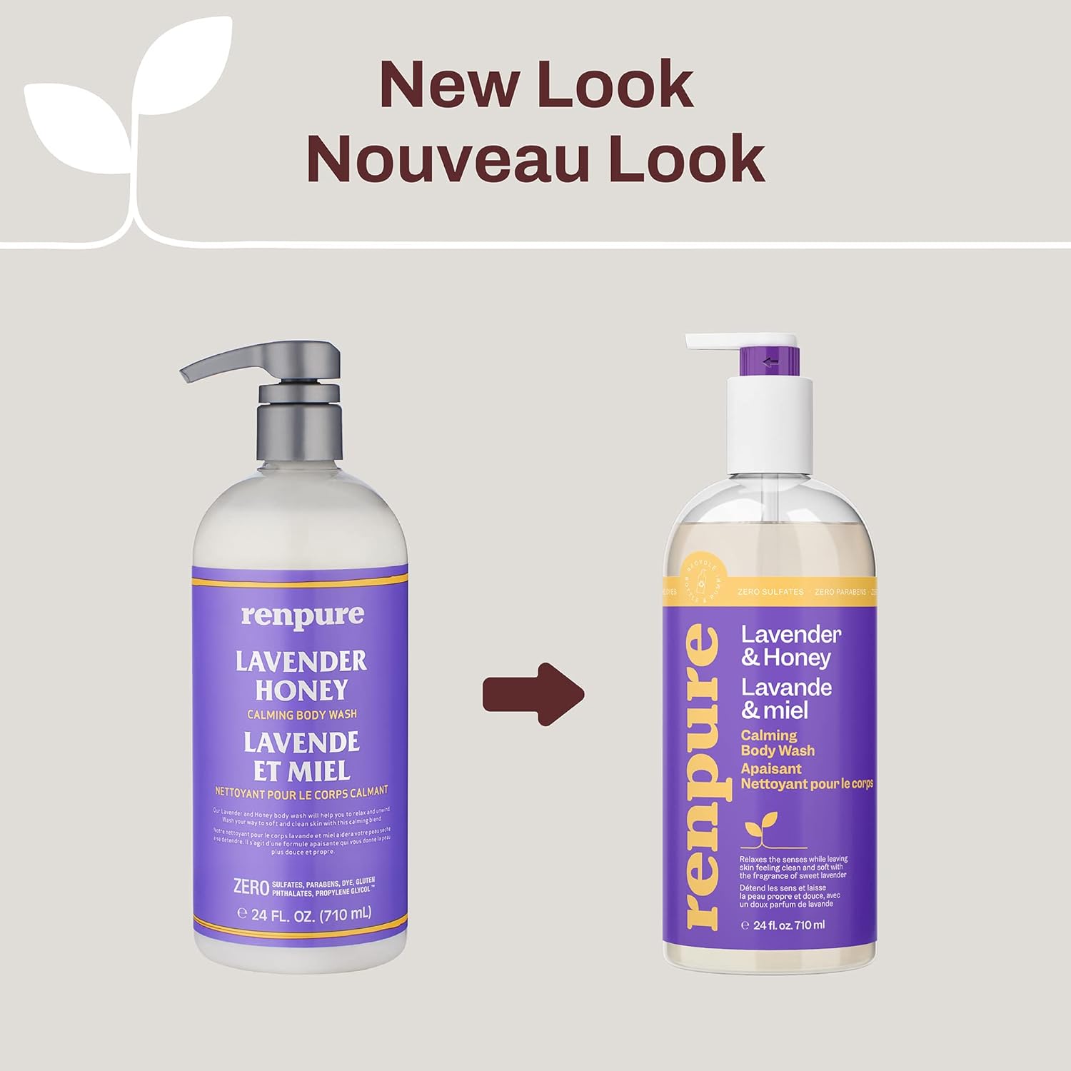RENPURE Renpure Body Wash, Lavender & Honey, 24 Fl Oz - Image 2
