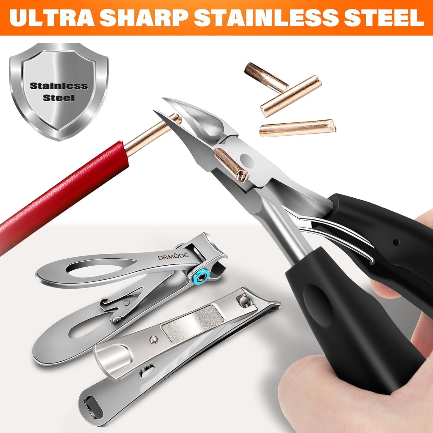 Toenail Clippers for Seniors Thick Toenails, Heavy Duty Large Toe Nail Clippers for Men Thick Nails with Wide Opening, Sharp Ingrown Toenail Clippers Nail Cutter Long Handle with Slanted Curved Blade - Image 5