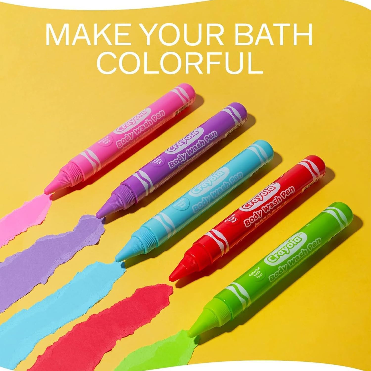 Crayola Kids Washable Body Wash Crayons - 5 Scented Bath Gel Pens Assorted Colors - Image 3