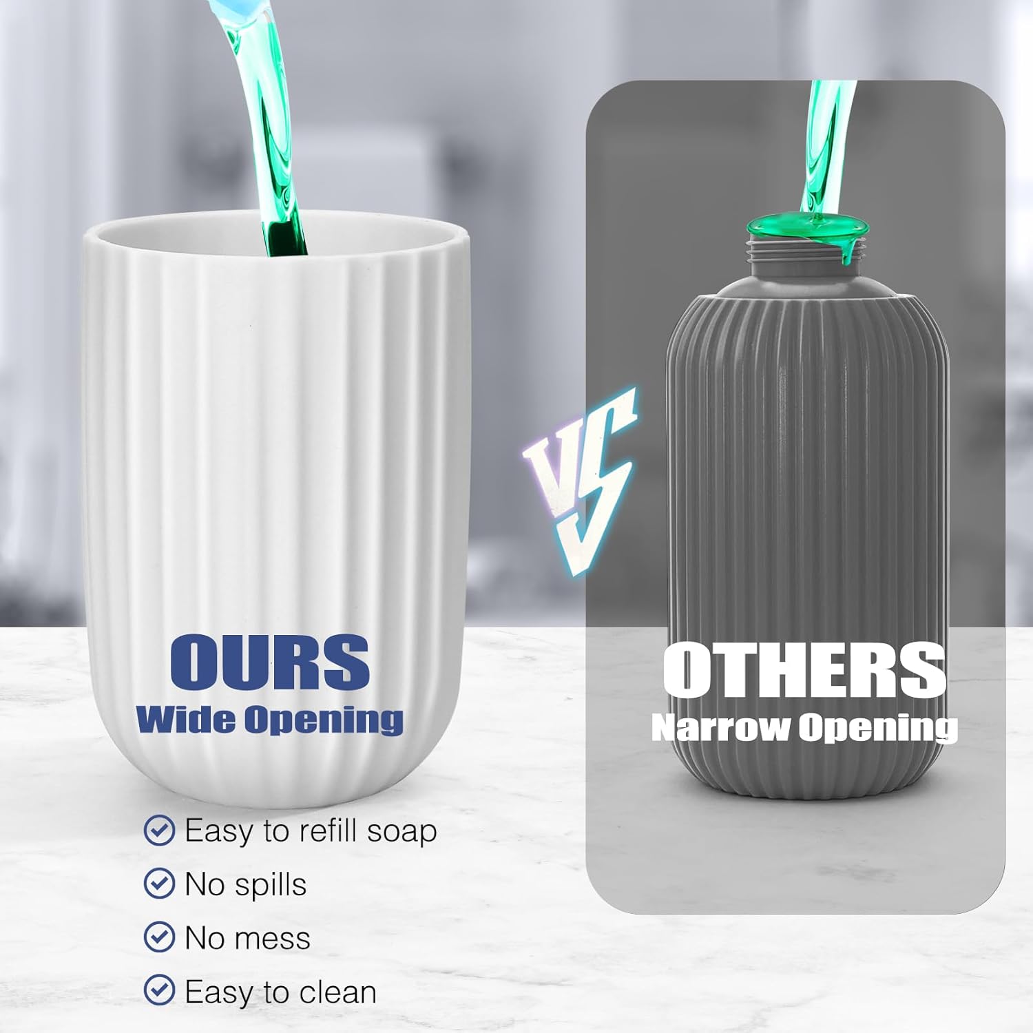 Rechargeable 9oz Automatic Touchless Soap Dispenser Electric White for Kitchen Bathroom - Image 3