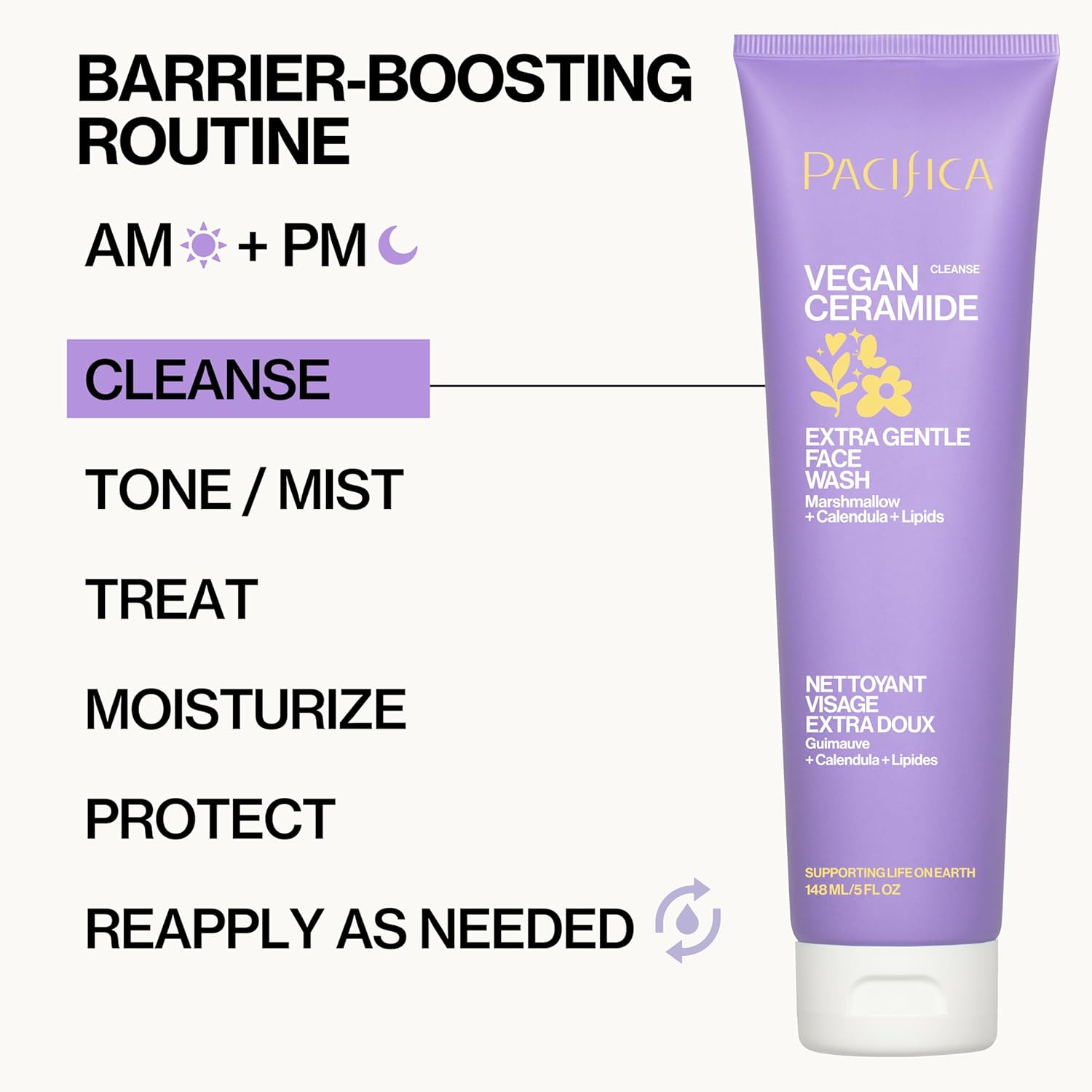 Pacifica Face Wash for Sensitive Skin Facial Cleanser Vegan Ceramide Barrier Repair Extra Gentle for Daily Fragrance Free for Sensitive Skin, Clean Beauty, Vegan & Cruelty-Free Dermatologist Tested - Image 15