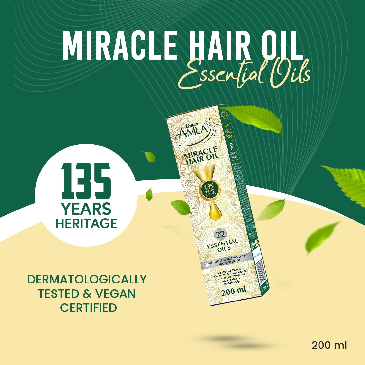 Dabur Amla Luxe Lightweight Hair Oil 200ml with Amla and 22 Essential Oils - Image 2