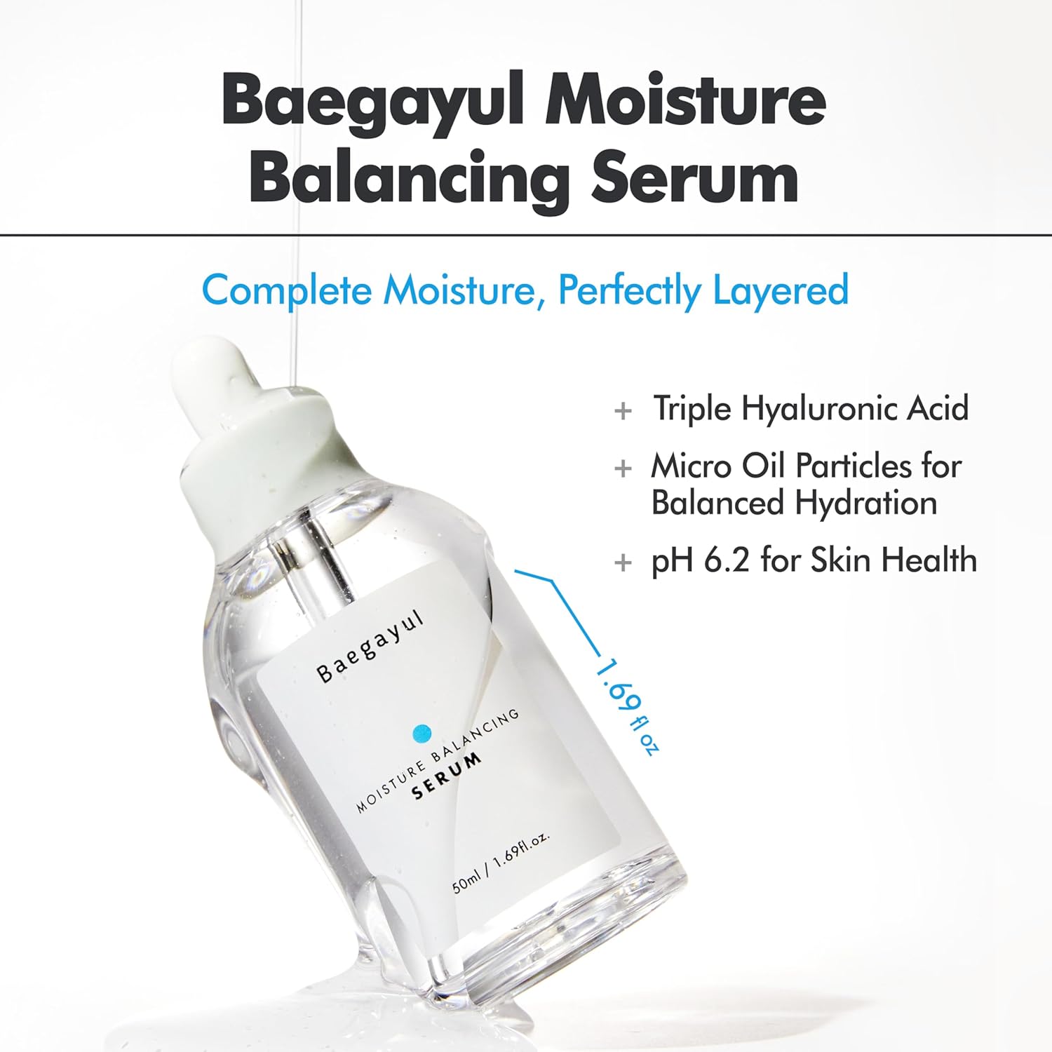 Hydrating Sensitive Skin Moisture Balancing Serum 1.69fl oz with Hyaluronic Acid and PHA - Image 2