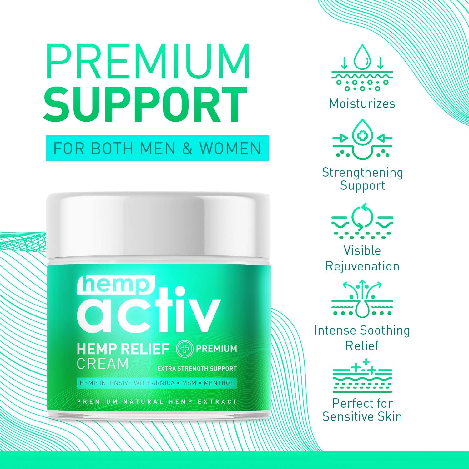 Joint & Muscle Relief Cream, Infused with Hemp, Menthol, MSM & Arnica, Soothe Discomfort in Your Back, Muscles, Joints, Neck, Shoulder, Knee, Nerves - 2 Fl Oz - Image 5