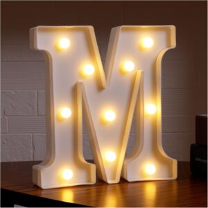 DyingSwan Led Marquee Letters, 26 Alphabet Light Up Letters, Small Led Letter Lights, Battery Powered Lighted Letter for Party, Table, Birthday Decor (M)