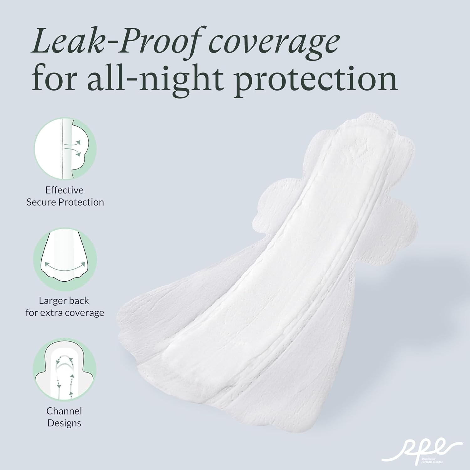 Organic Ultra Thin Overnight Pads for Women, Extra Heavy Flow, Size 5, 36 Count - Image 5