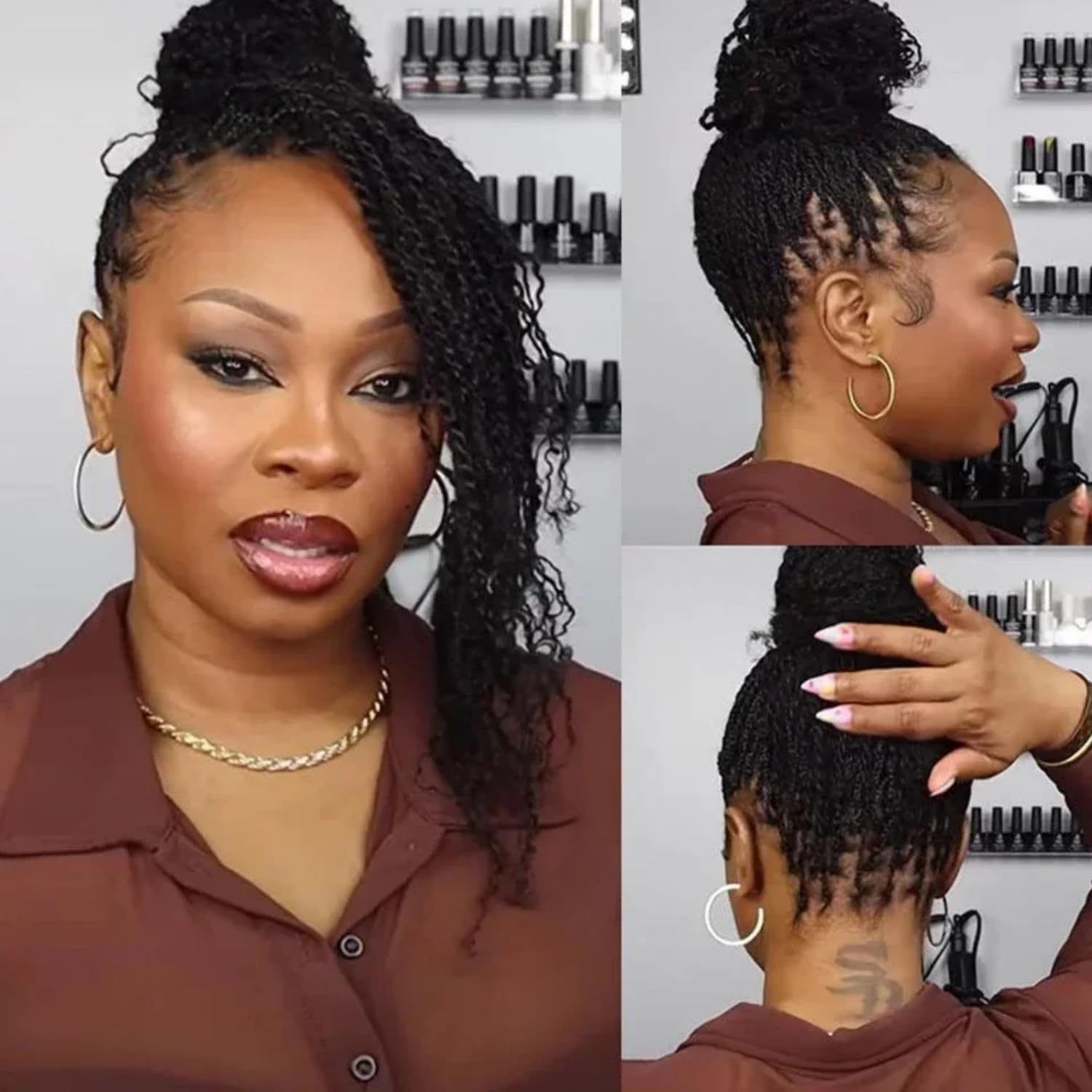 Afro Kinky Bulk Human Hair Extensions 30g Natural Black 12 Inch Dreadlocks - Image 6