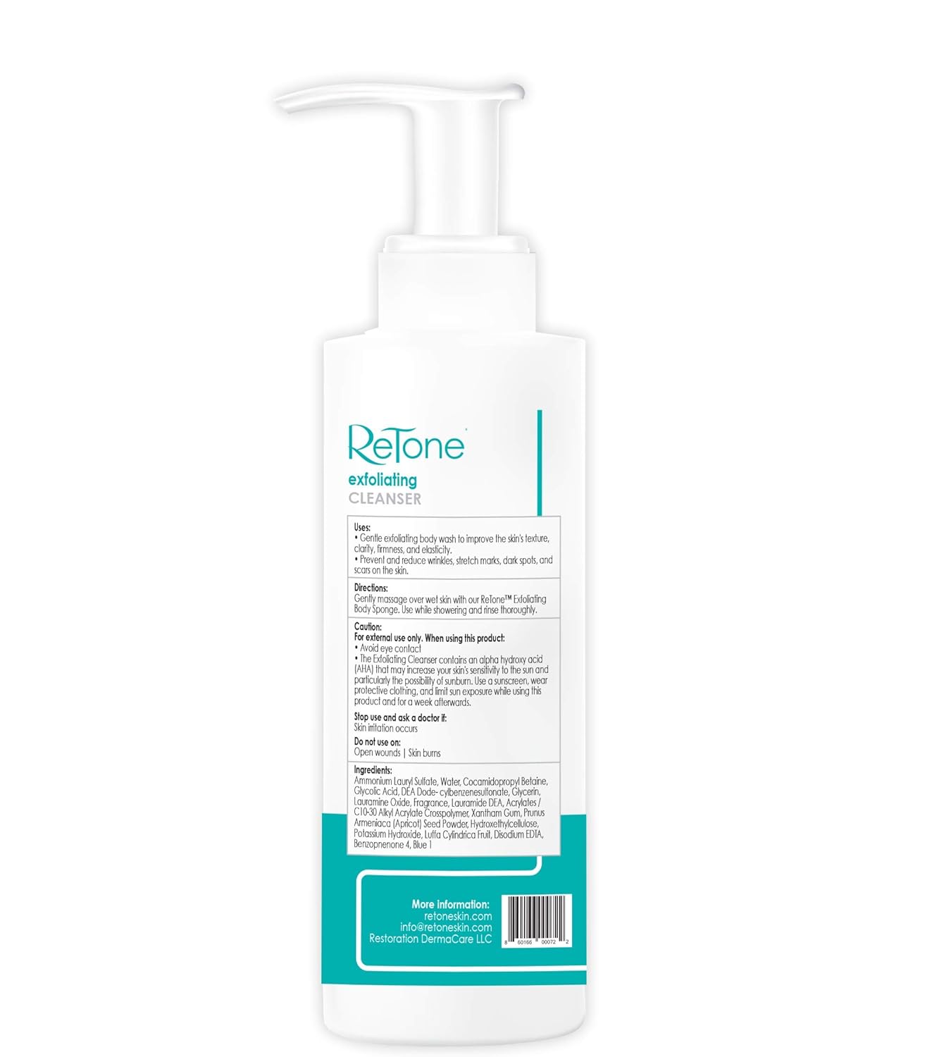 ReTone Exfoliating Body Wash Cleanser for Keratosis Pilaris and Acne, 8 oz - Image 2