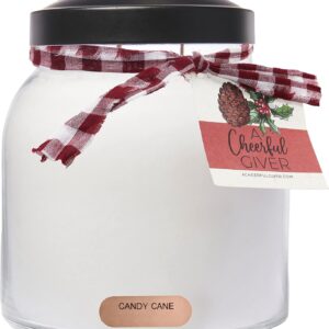 A Cheerful Giver - Candy Cane Special Edition - 34oz Papa Scented Candle Jar - Keepers of The Light - 155 Hours of Burn Time, Candles Gifts for Women
