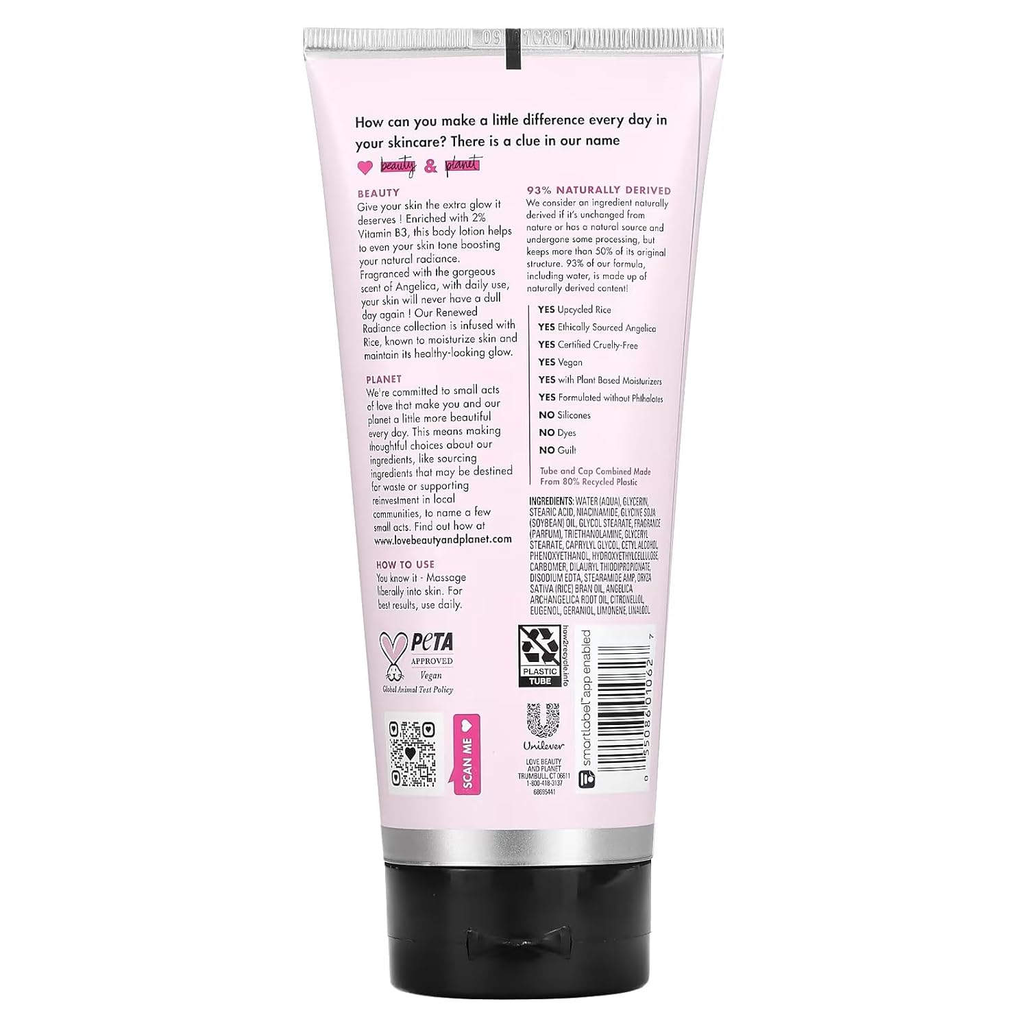 Love Beauty And Planet, Even & Glow Body Lotion, Renewed Radiance, Rice Oil & Angelica Essence, 8.6 fl oz