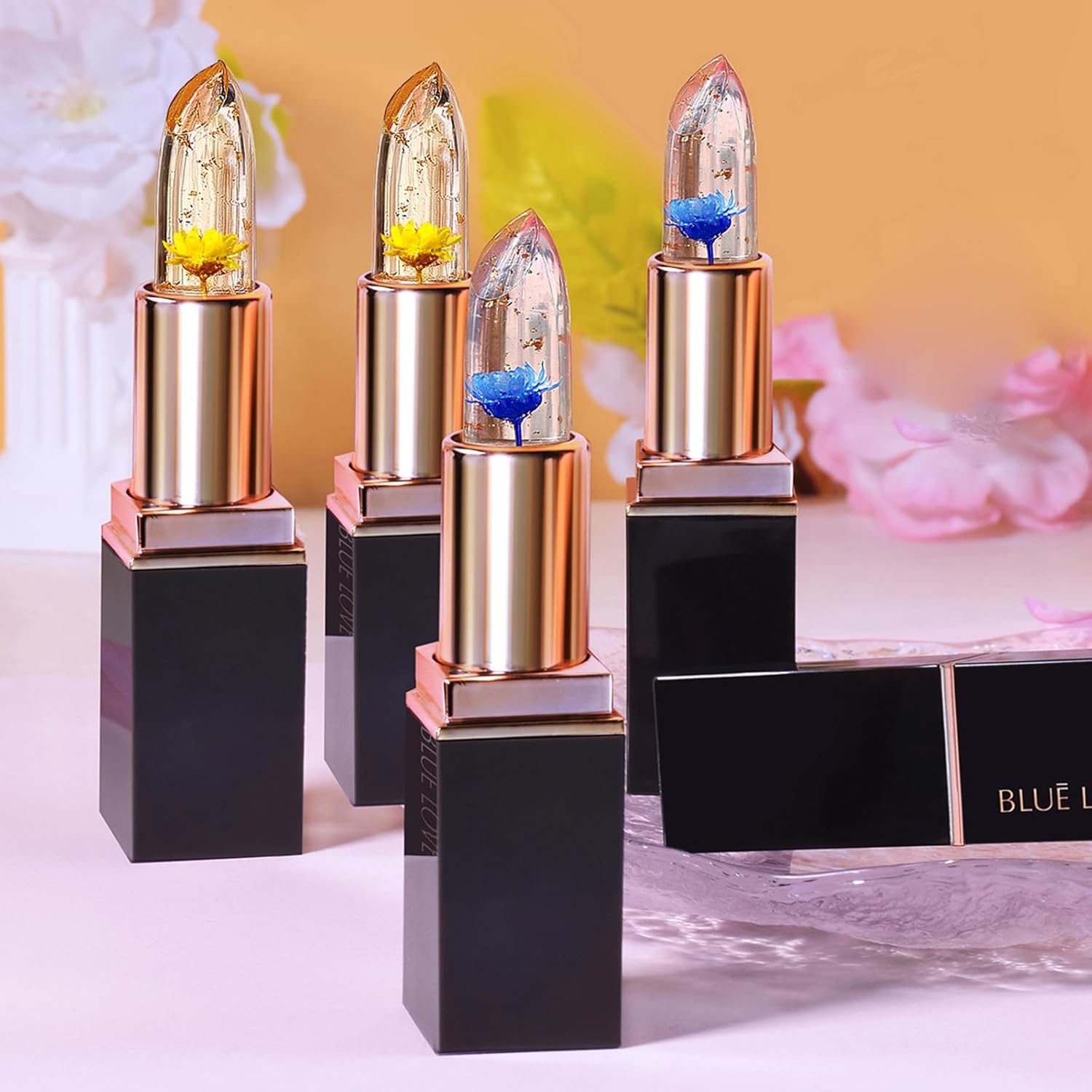BLUE LOVE Color Changing Jelly Lipstick Hydrating Flower Balm Long-Lasting Moisturizer 2 Count Pack - Image 7