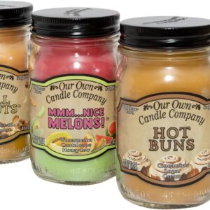 Our Own Candle Company Smell My Nuts, Nice Melons, and Hot Buns - Sassy Pack Scented Mason Jar Candles, 13 oz (3 Pack)