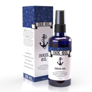 Ink Oil Tattoo Aftercare - Organic Tattoo Oil for Healing - Natural Tattoo Aftercare Lotion with Therapeutic Grade Essential Oils - High-Grade Tattoo Healing Oil for Fresh & Healed Tattoos