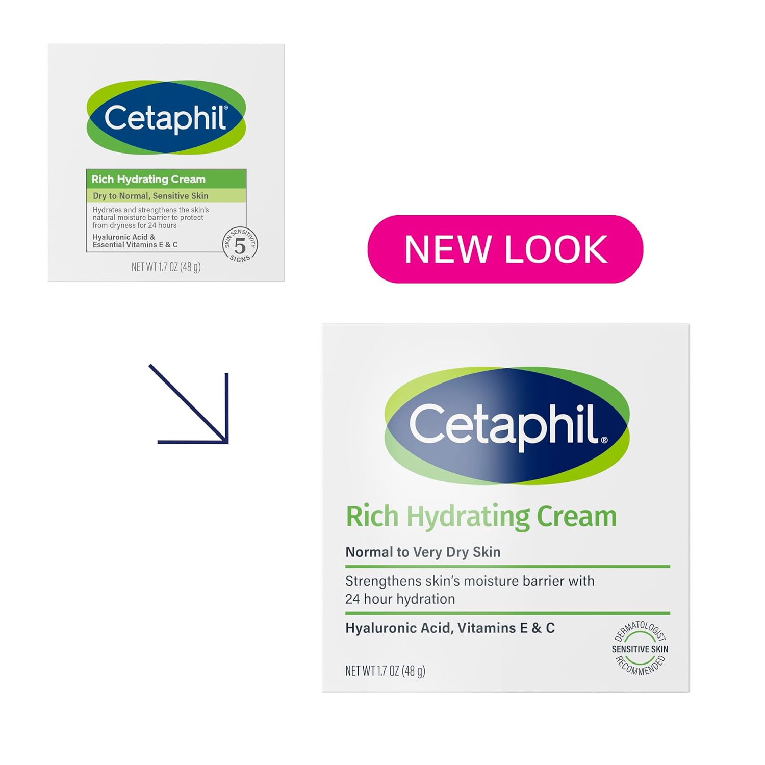 CETAPHIL Rich Hydrating Night Cream For Face, With Hyaluronic Acid, 1.7 oz, Moisturizing Cream For Dry To Very Dry Skin, No Added Fragrance, (Packaging May Vary) - Image 2