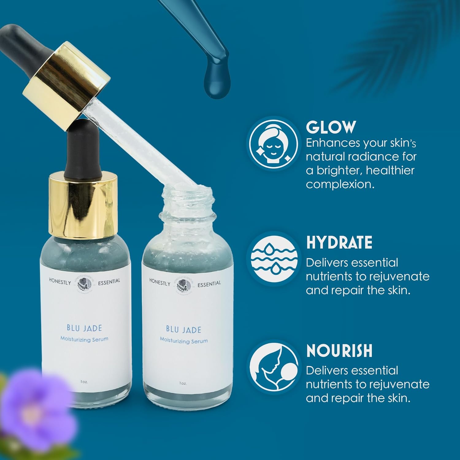 Blu Jade 1 oz Hydrating Facial Serum with Emu Oil and Rose Geranium for Women - Image 4