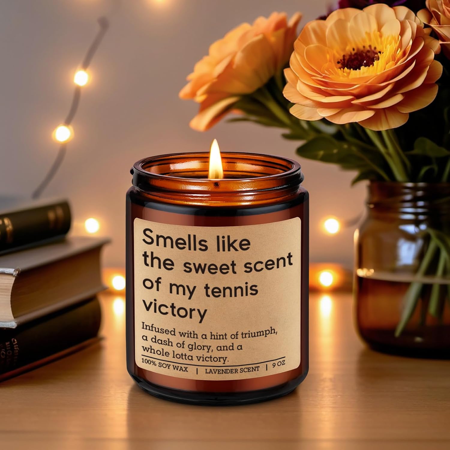 GSPY Scented Candle - Tennis Gifts for Women, Men - Funny Sports Themed Accessories Gifts for Tennis Players, Lovers - Funny Graduation, Fathers Day, Birthday Presents for Boy, Him, Female, Mom, Dad - Image 4