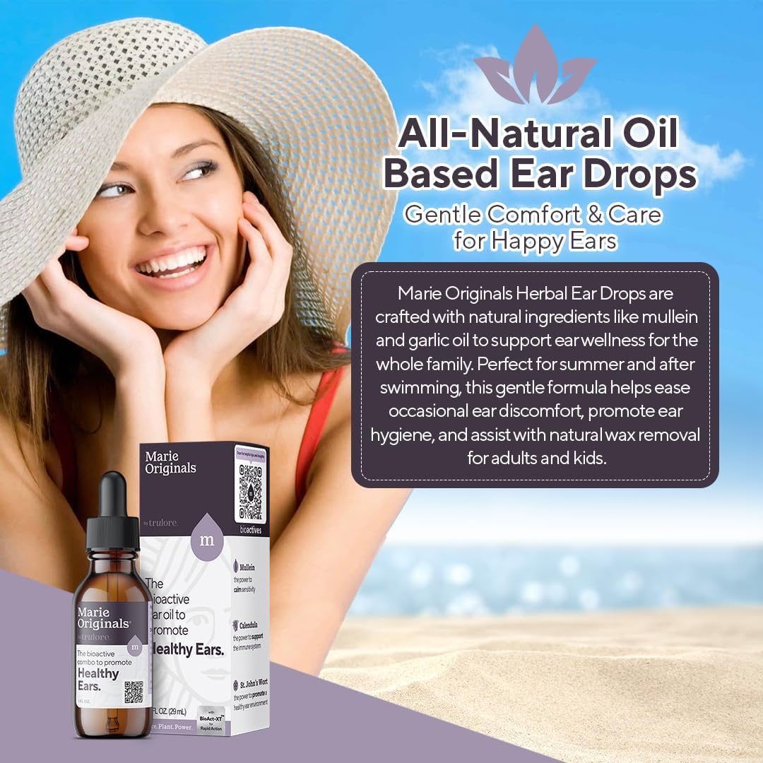 Marie Originals Natural Mullein Garlic Ear Oil Drops 1 oz Soothes Pain & Aids Wax Removal - Image 2