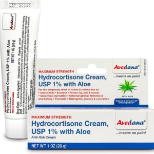 Hydrocortisone Cream – 1 Ounce Eczema Cream with Aloe Vera – Premium Anti Itch Cream Extra Strength – Ideal for Rashes, Itchiness, Insect Bites, Dermatitis, Detergents, Jewelry