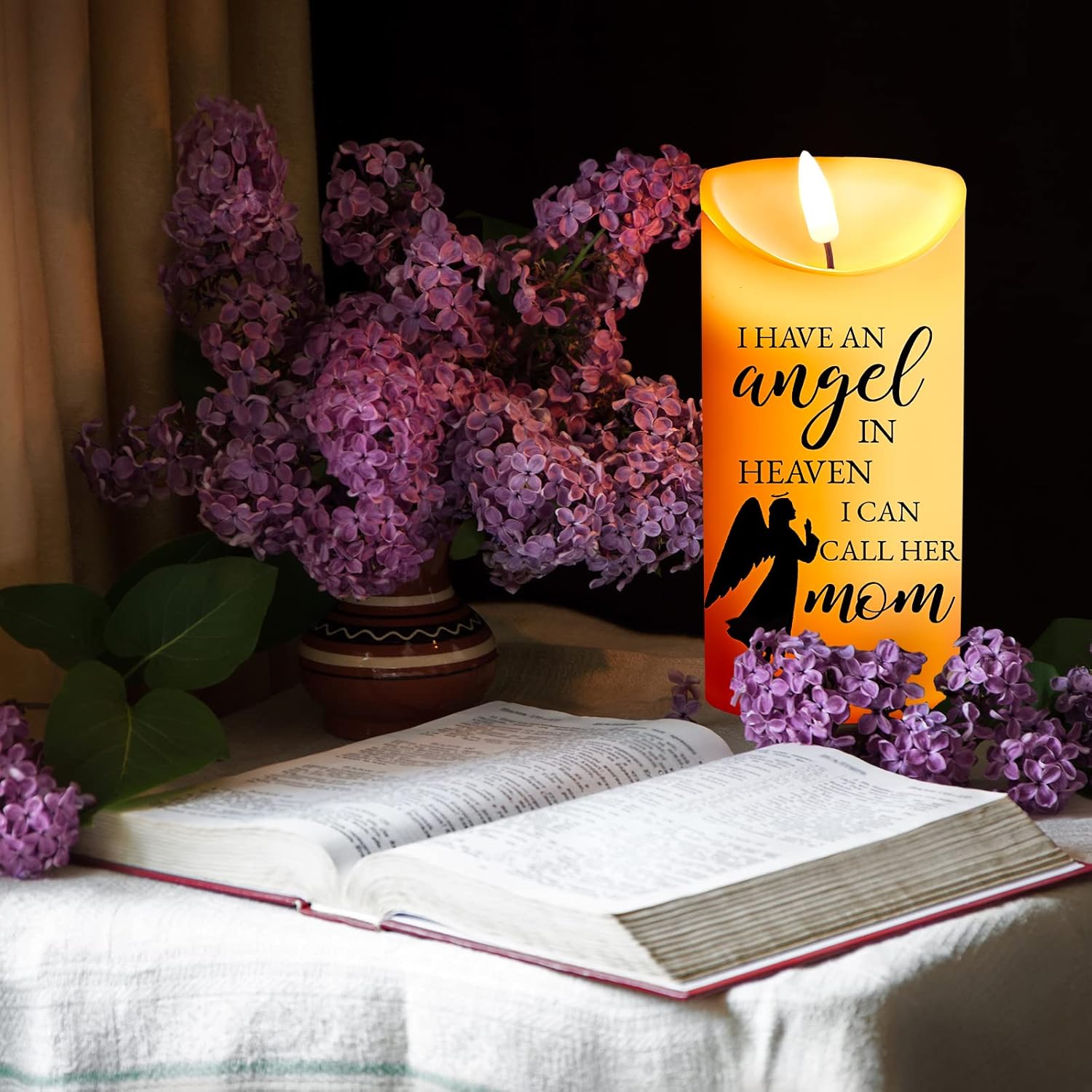 Sympathy Gifts for Loss of Mother LED Flameless Candles 3 x 6 Inch Angel Memorial Candles in Remembrance of My Mother Memorial Candles for Loss of Loved One Mom Sympathy Candle (Angel) - Image 6