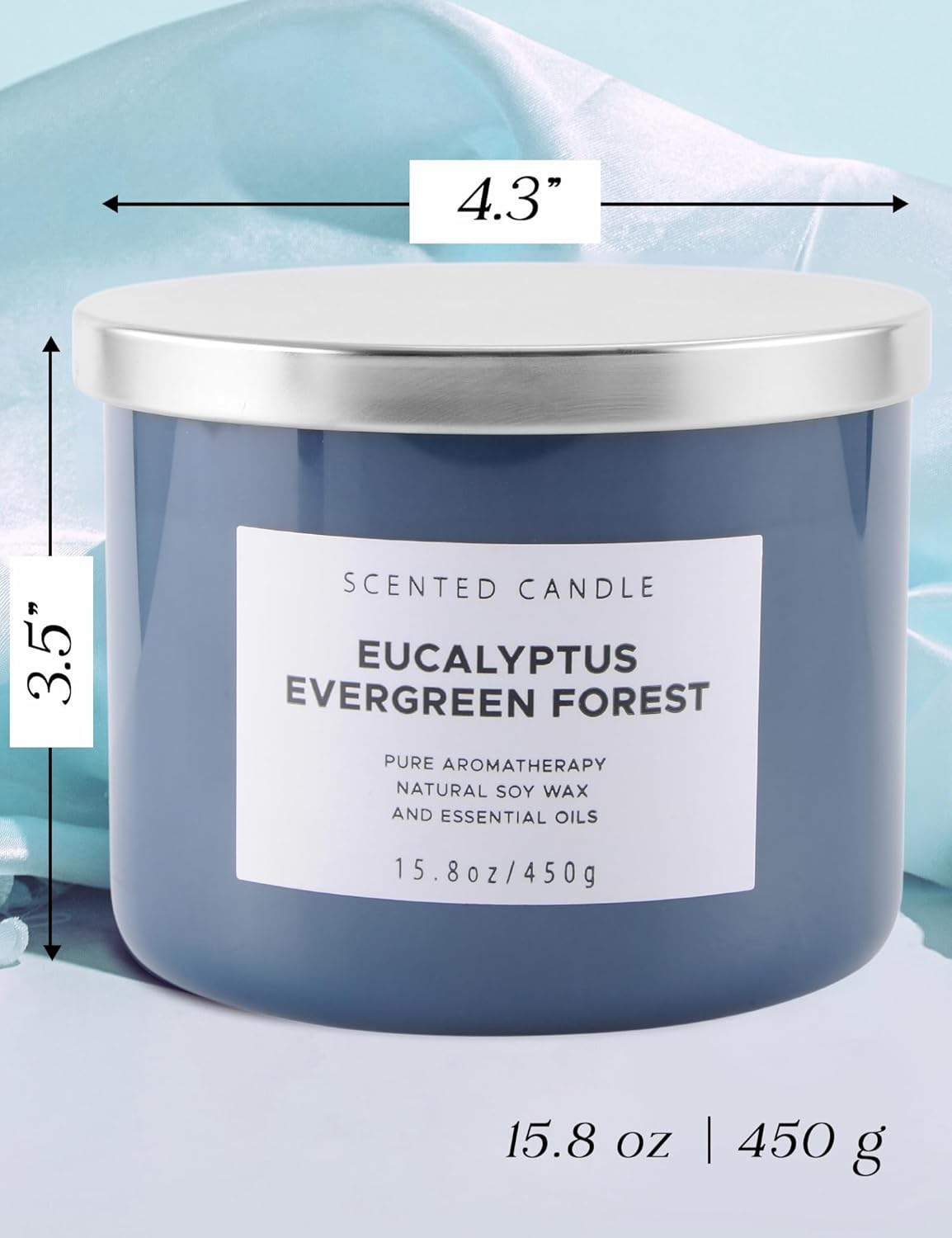 Eucalyptus Evergreen Forest 3 Wick Scented Candle | Luxury Soy Candles for Home | Relaxing Aromatherapy Stress Relief Candle 15.8 oz | Clean Burn Long Lasting Balsam Fir Woods Candles for Men & Women - Image 4