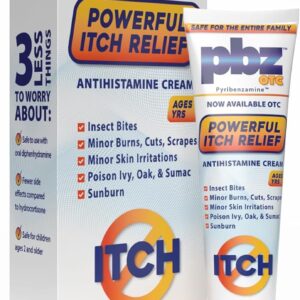 OTC Antihistamine Cream with 1% Tripelennamine, Kid Safe Itch Relief, 1 oz