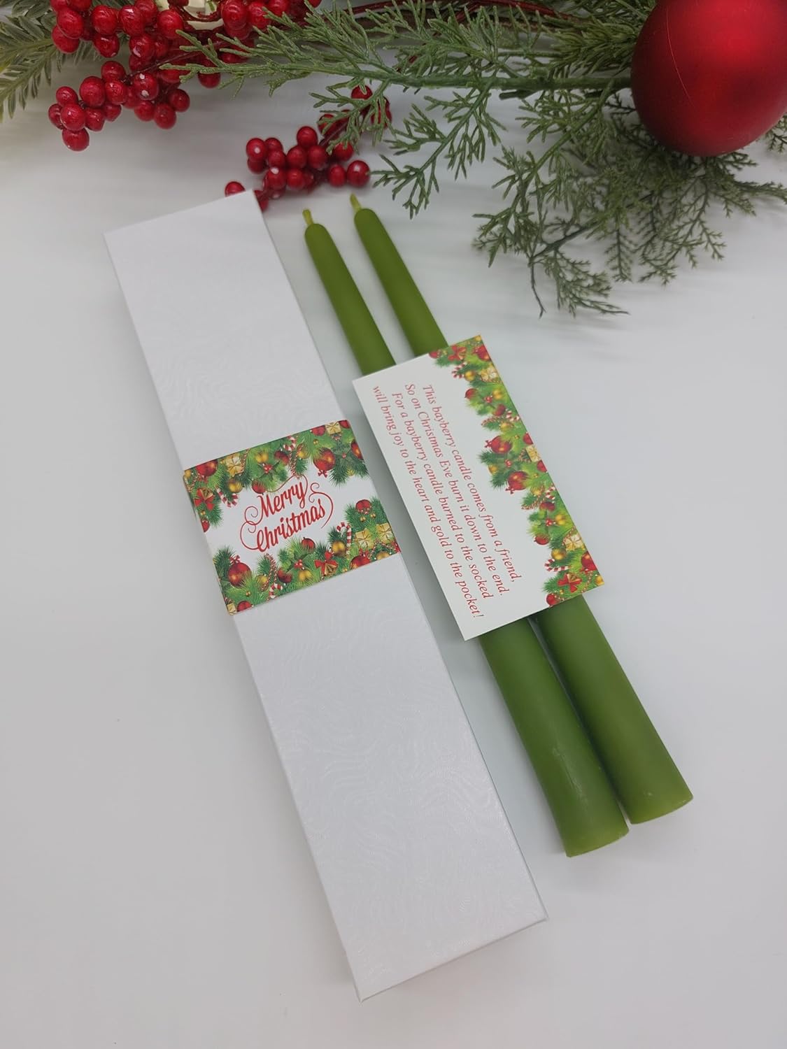 Handmade Bayberry Beeswax Candles with Bayberry Legend-Lucky Bayberry Candles - Image 2