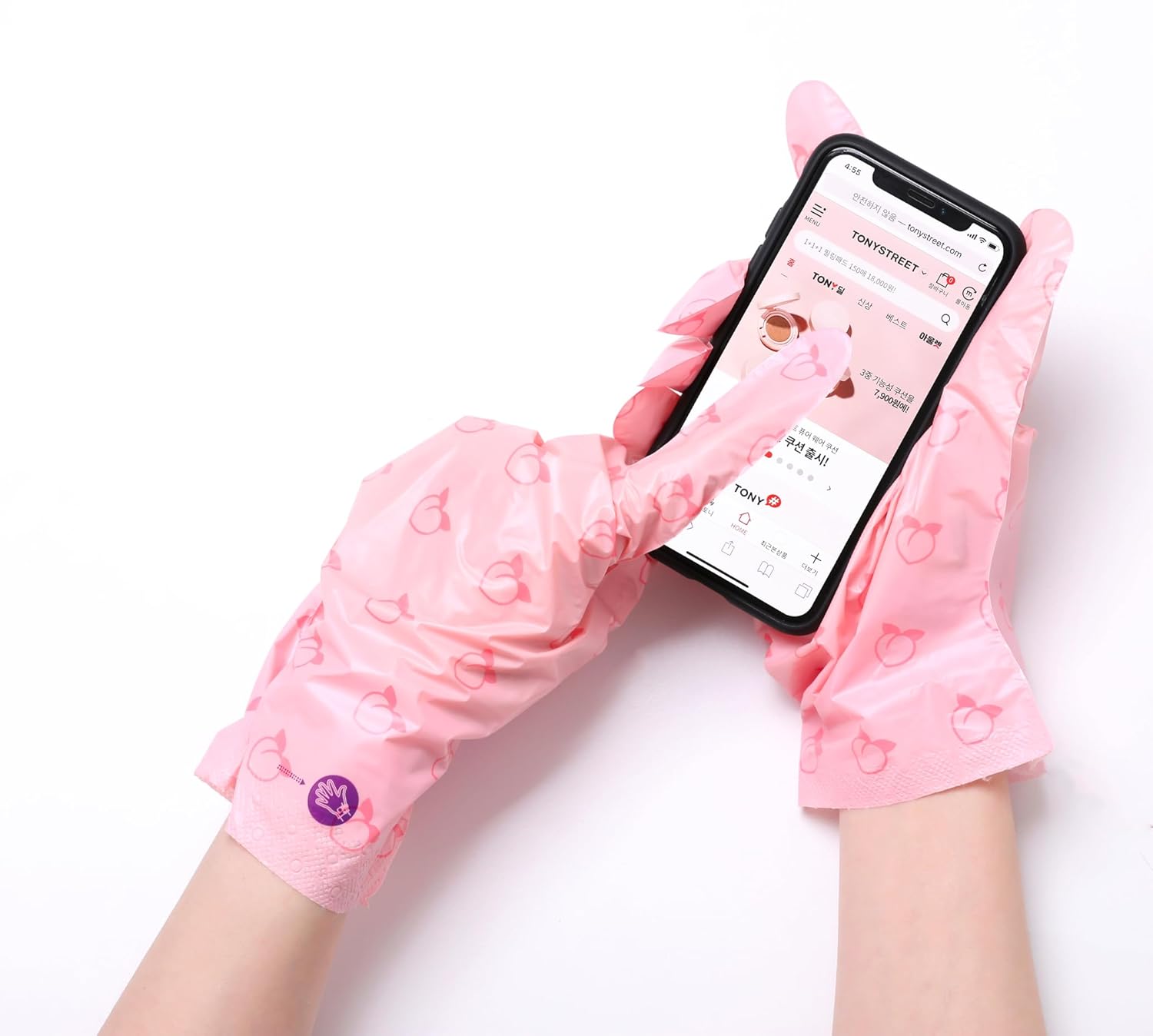 TONYMOLY Peachy Keen Hand Care Set – Hydrating & Anti-Aging Hand Mask + Nourishing Peach Hand Cream for Soft, Smooth Hands – Touchscreen-Friendly Gloves - Image 4