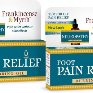 Frankincense and Myrrh Foot Pain Relief Rubbing Oil, Neuropathy Pain Relief for feet, Frankincense Essential Oil, Diabetic Lotion & Cream, Nerve, Neuropathy, Maximum Strength – 2 Pack