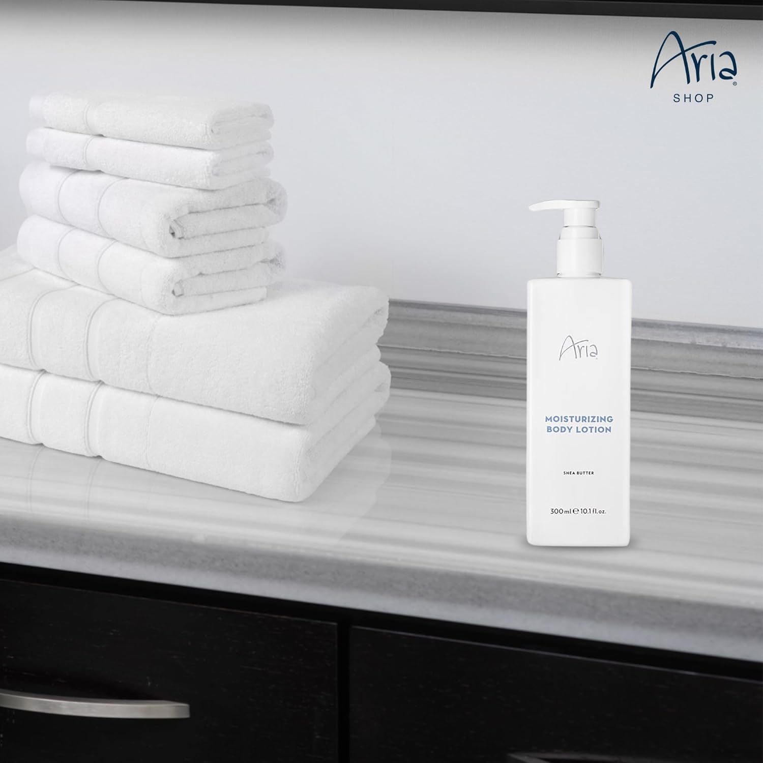 Aria Moisturizing Body Lotion - Hydrating Shea Butter - Scented with Cedarwood, Green Mandarin, Lavender - Vegas Hotel Body Lotion - 10 oz - Image 3