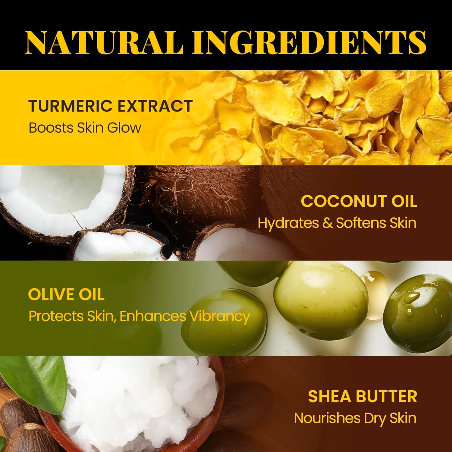 Turmeric Natural Glow Body Scrub Exfoliator for Dark Armpits Inner Thighs 8 oz - Image 3