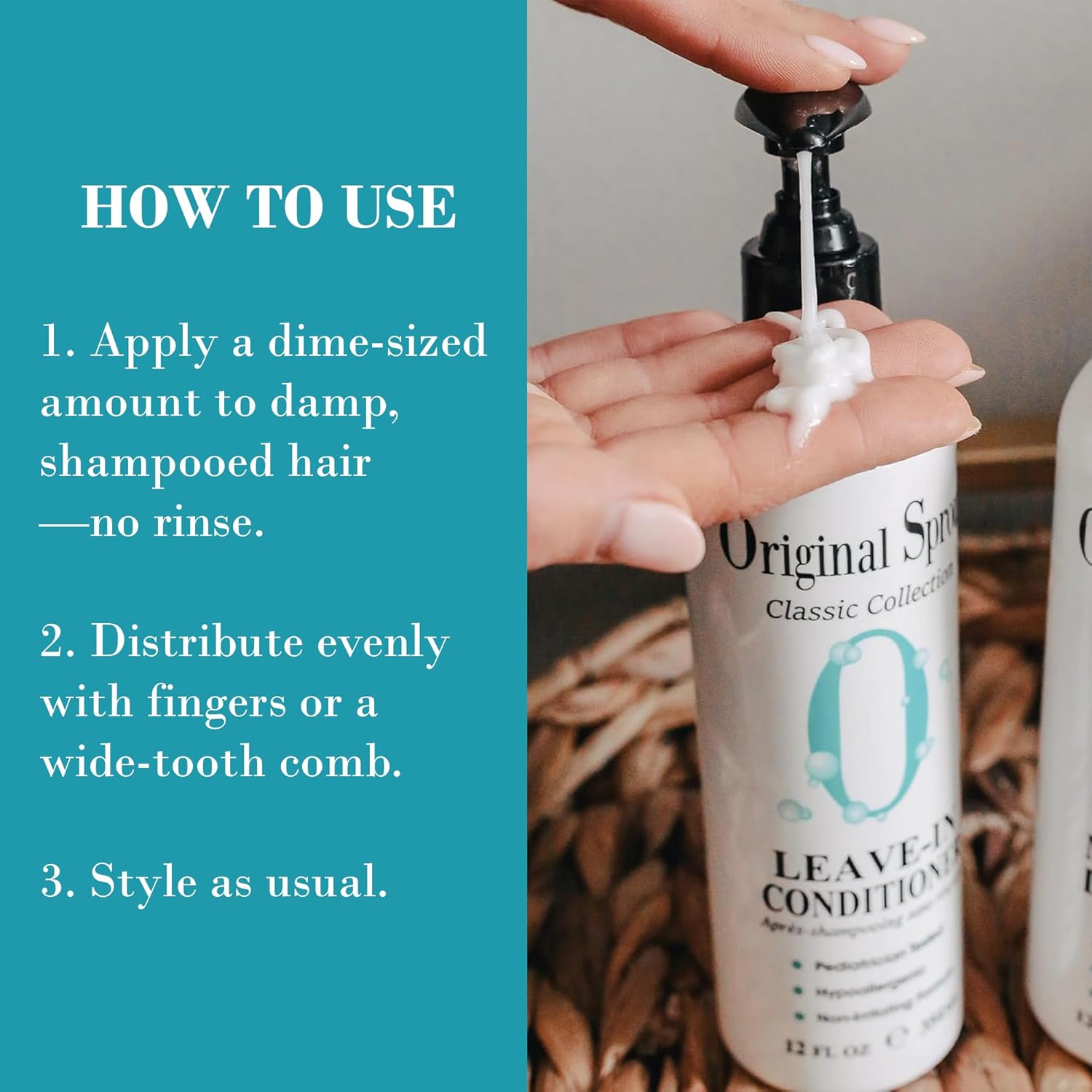 Original Sprout Leave-In Conditioner, Lightweight Moisturizing Conditioner for Dry & Damaged Hair, Detangles, Tames Frizz & Adds Shine, Vegan, Sulfate Free, Safe for Kids & Adults, 12 fl oz - Image 7
