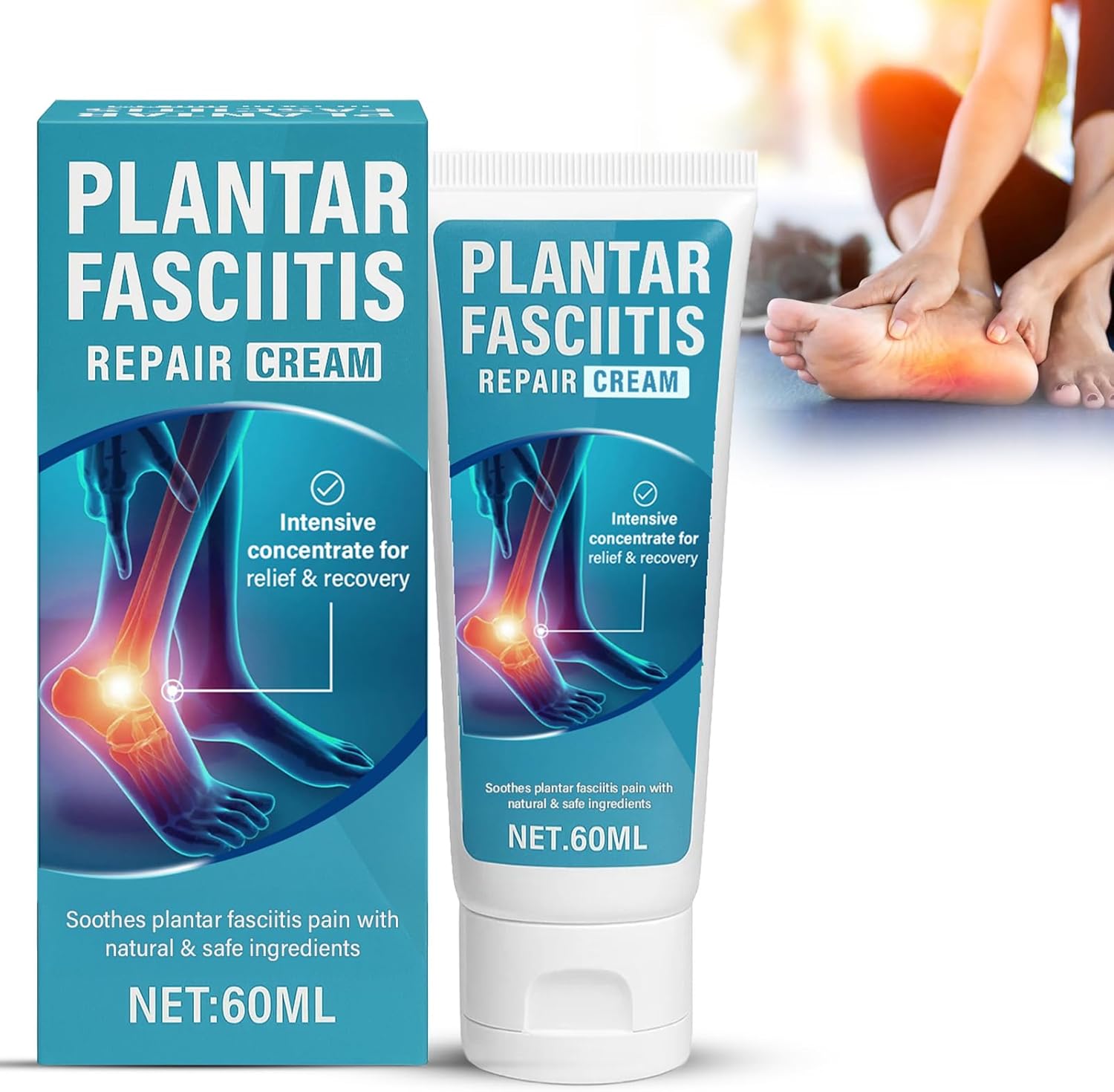 Plantar Fasciitis Cream, Plantar Fasciitis Relief Cream for Plantar Fasciitis, Heel Spurs, Natural Gentle Formula, Maximum Strength Soothe