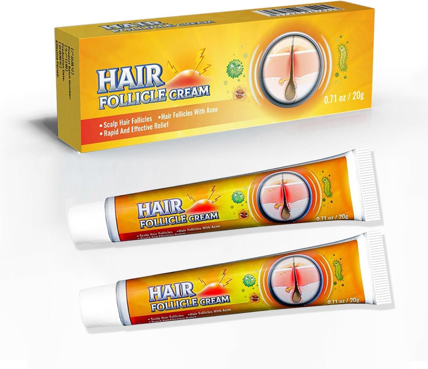 TKTT Folliculitis Cream, Folliculitis Treatment, Effective Treatment for Folliculitis Scalp Face and Body, Redness, Inflammation, Ache, Burning, 1.42Oz