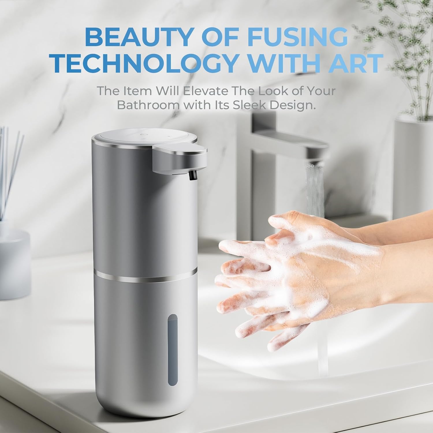 P11 Premium Touchless Automatic Foaming Hand Soap Dispenser Space Gray Rechargeable Kitchen Bathroom - Image 3