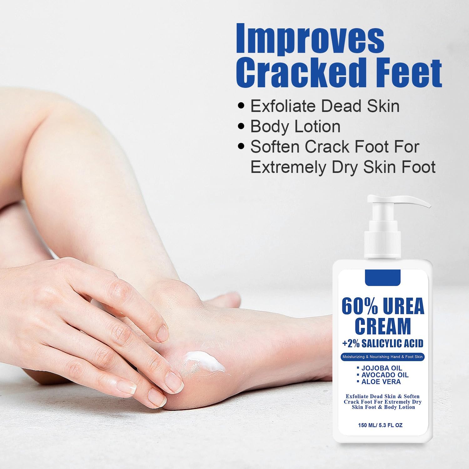 Intensive 5.3oz Foot Cream for Dry Cracked Skin with 60% Urea & 2% Salicylic Acid - Image 3