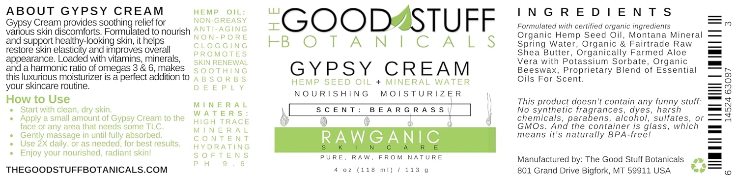 Gypsy Cream 4 oz Organic Hemp Body & Face Moisturizer for Women, Hydrating Formula - Image 8