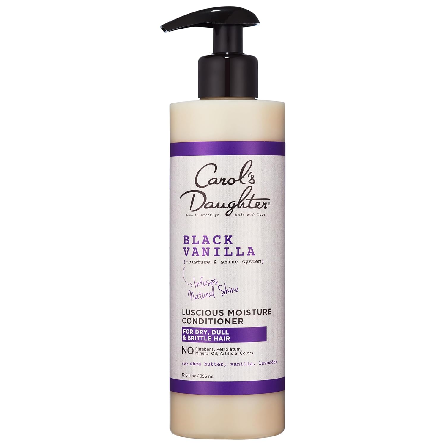 Carol's Daughter Black Vanilla Moisture Sulfate Free Conditioner for Curly, Wavy or Natural Hair, Moisturizing Hair Care for Dry, Damaged Hair, 12 Fl Oz