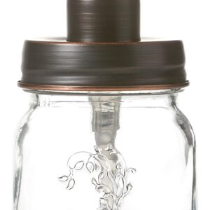 12oz Mason Jar Oil Rubbed Bronze Soap and/or Lotion Dispenser for Hand Sanitizer; Petite, Cute and Compact Liquid Soap or Hand/Body Lotion Refillable Dispenser (Oil Rubbed Bronze, Single 12oz)
