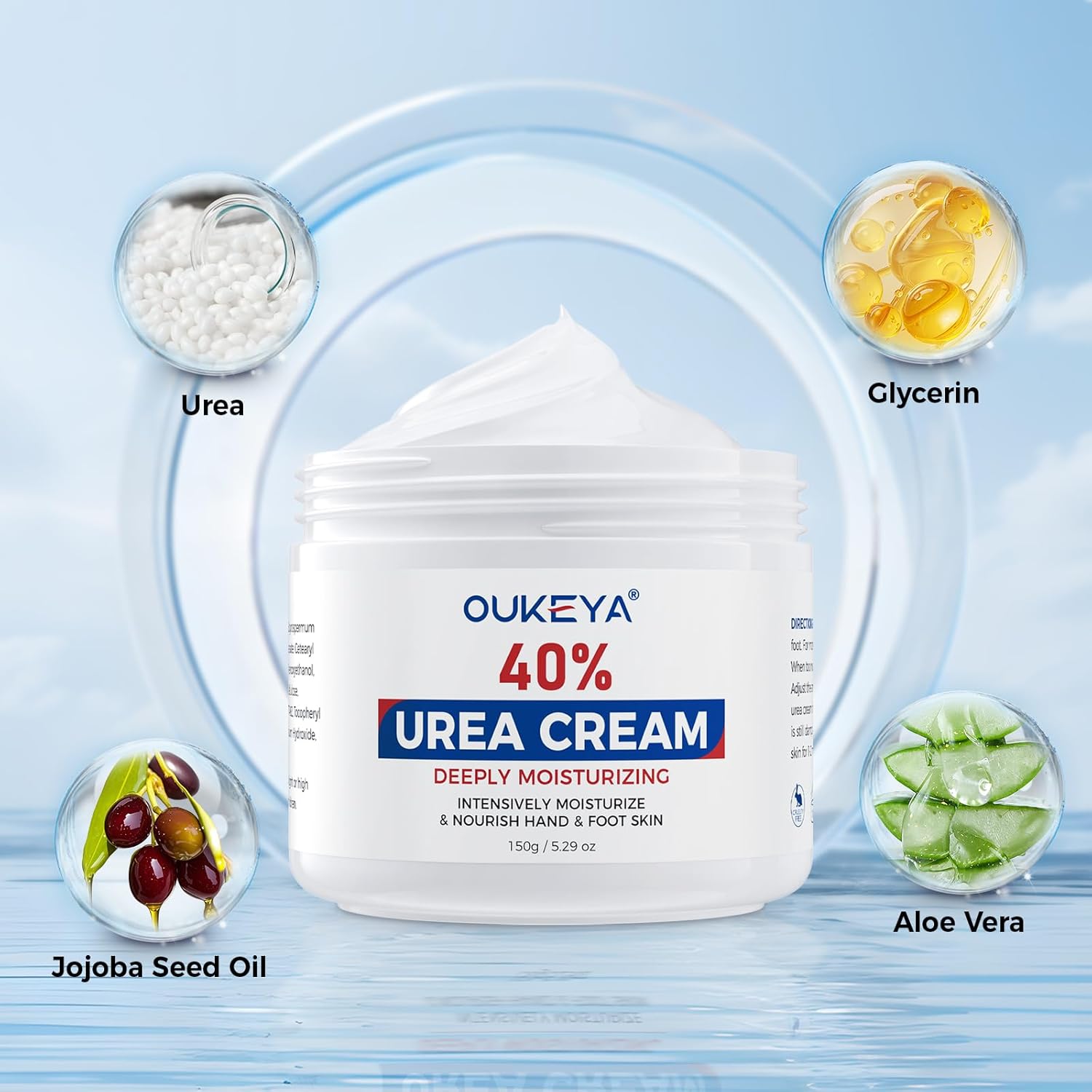 OUKEYA 40% Urea Cream 5.29 oz for Dry Cracked Feet and Hands Moisturizing Repair - Image 3