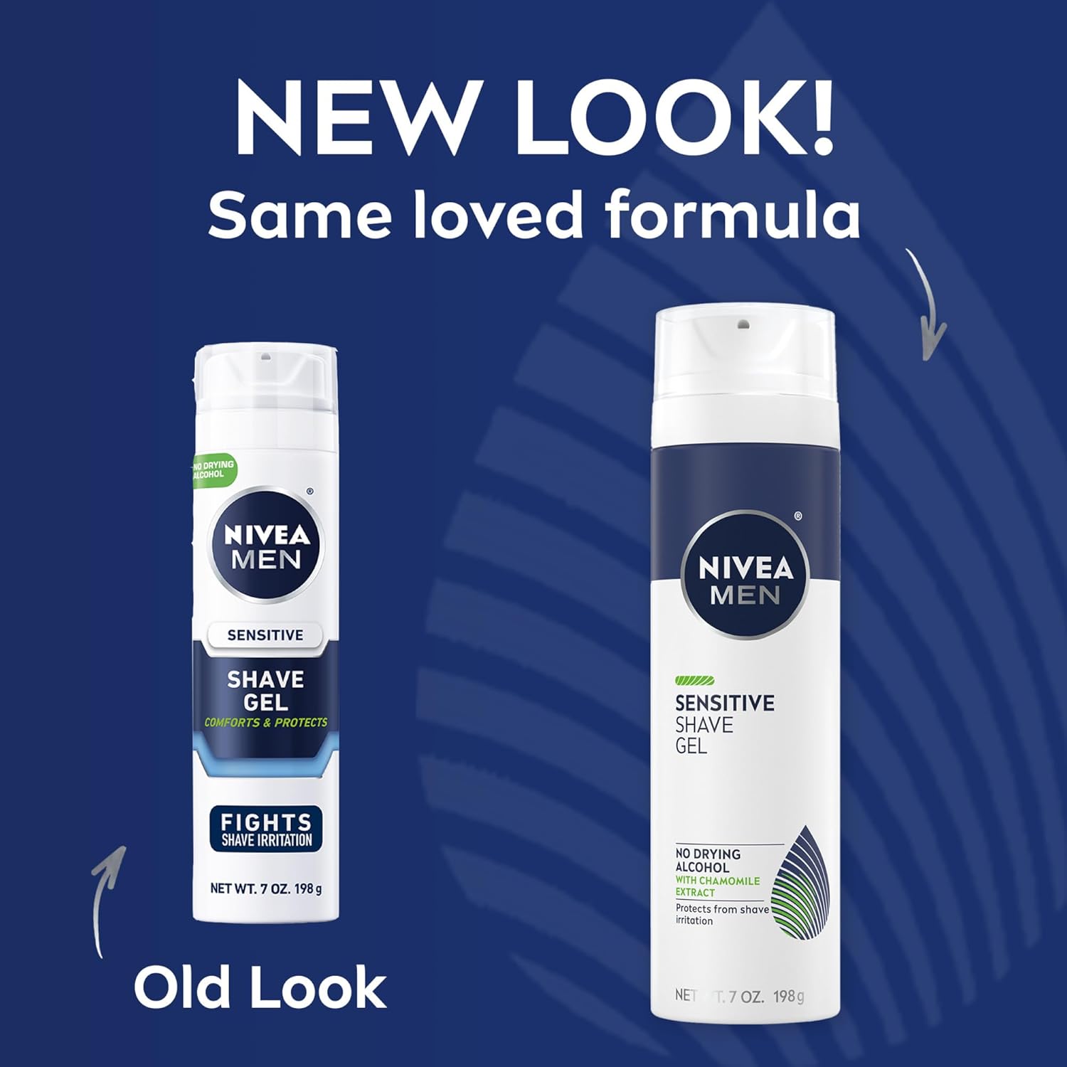 NIVEA MEN Sensitive Shave Gel with Vitamin E, Soothing Chamomile and Witch Hazel Extracts, Skin Care Gifts for Dad, 3 Pack of 7 Oz Cans - Image 2
