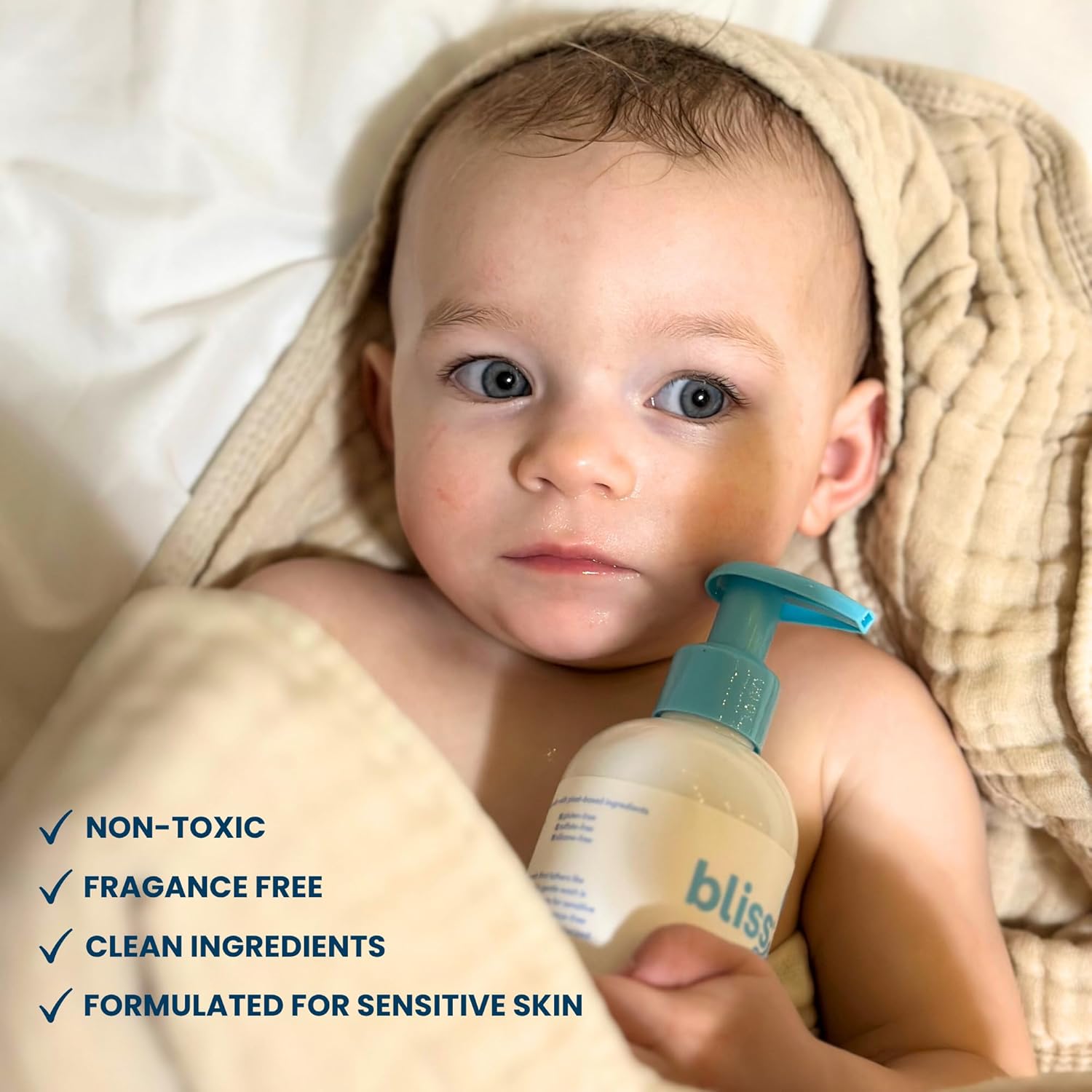 Bliss Baby Lotion, Premium & Fragrance-Free, For Dry & Sensitive Skin, Hydrating Daily Lotion - For Babies, Kids & Adults, Vegan, Hypoallergenic, Dermatologist Tested, Clean & Gentle, 8 fl oz. - Image 3