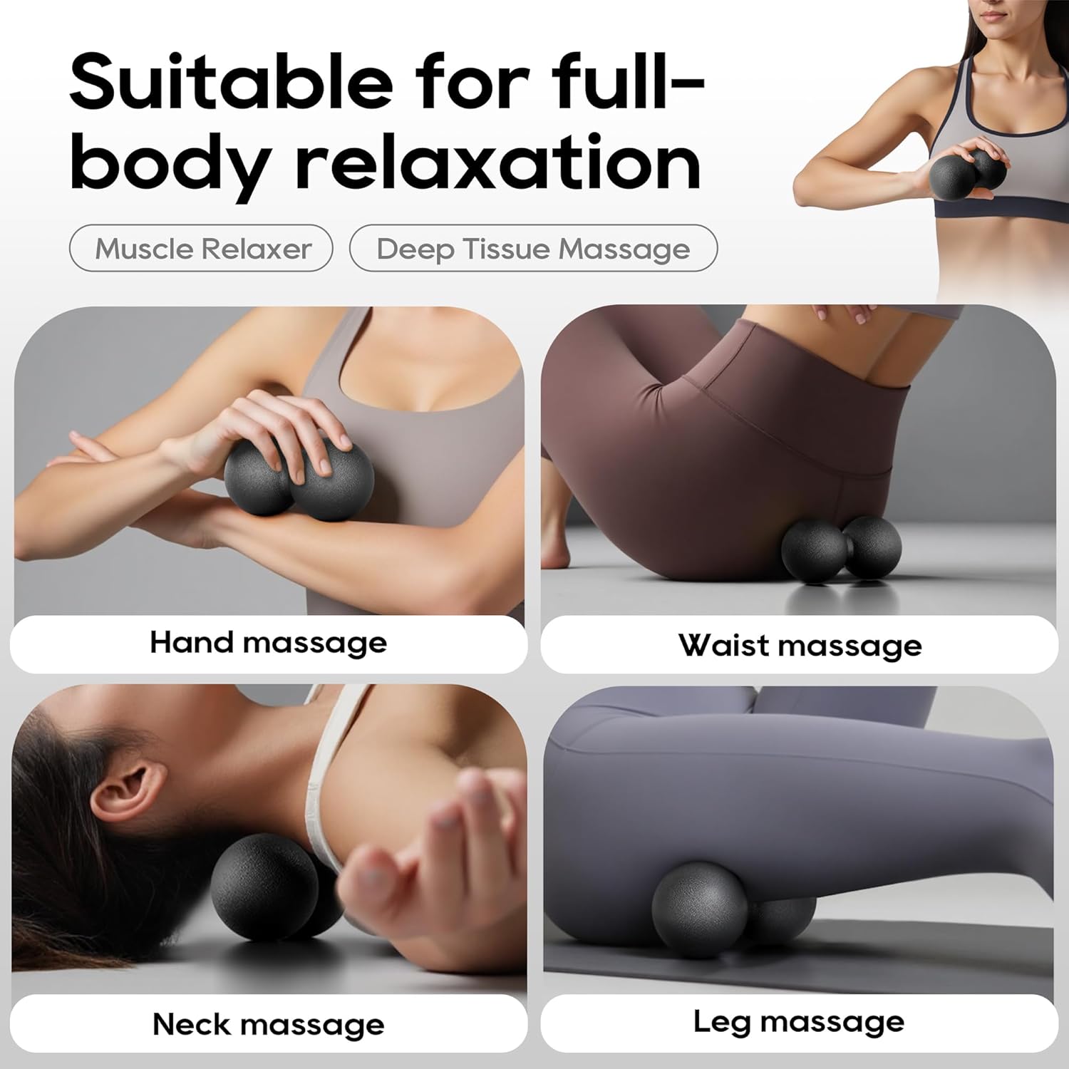 Hard Peanut Massage Ball - Dual Lacrosse Ball for Myofascial Release,Yoga & Deep Tissue Massage,Plantar Fasciitis and Acupoint Pressure Relief - Muscle Relaxer - Image 6