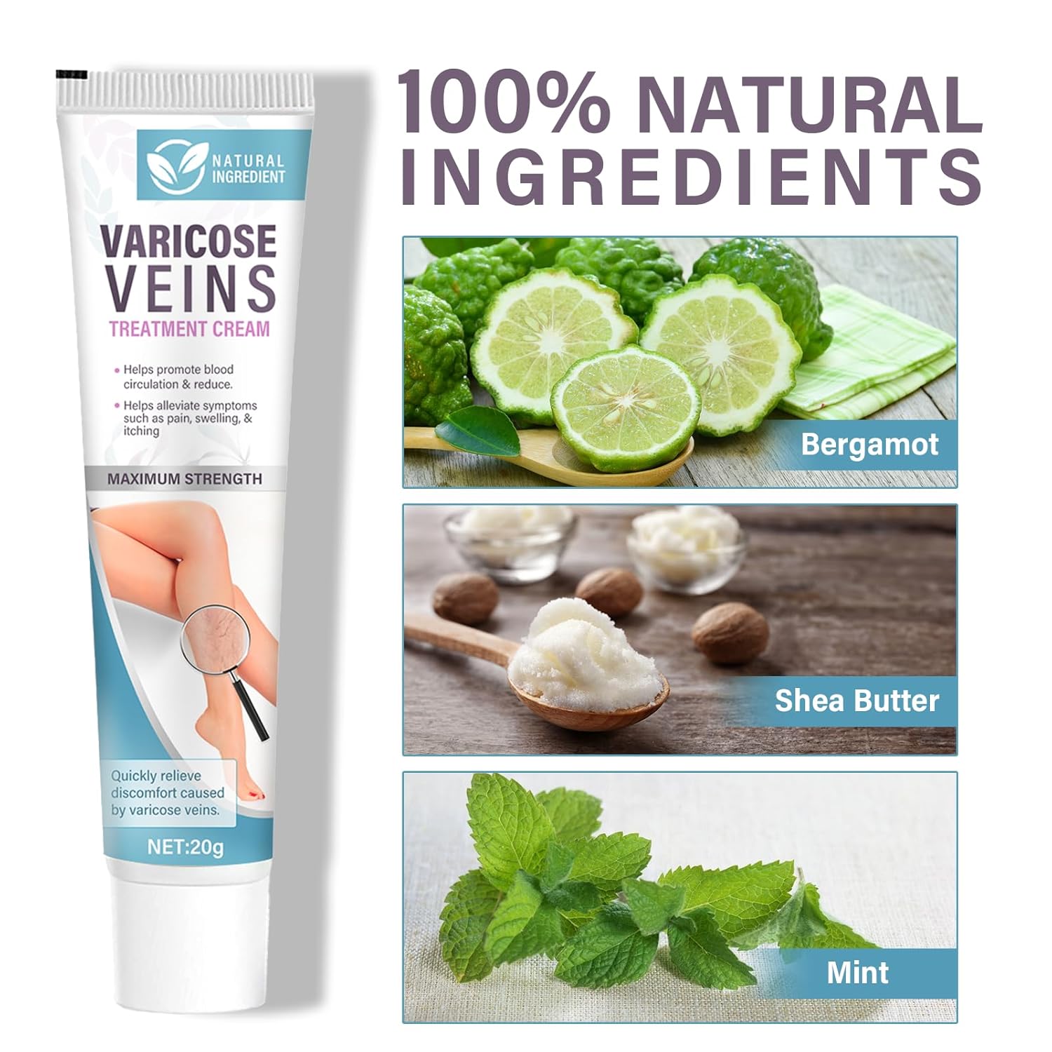 Varicose Veins Treatment for Legs, 2 Count Varicose Veins Cream - Improves Blood Circulation, Reduces Varicose Veins and Heaviness - Image 6