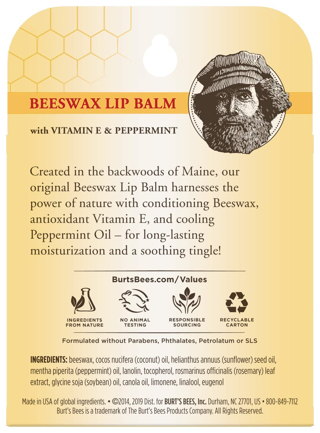 Burt's Bees 100% Natural Lip Balm Gift Set, Original Beeswax & Peppermint (4 Pack) - Image 7