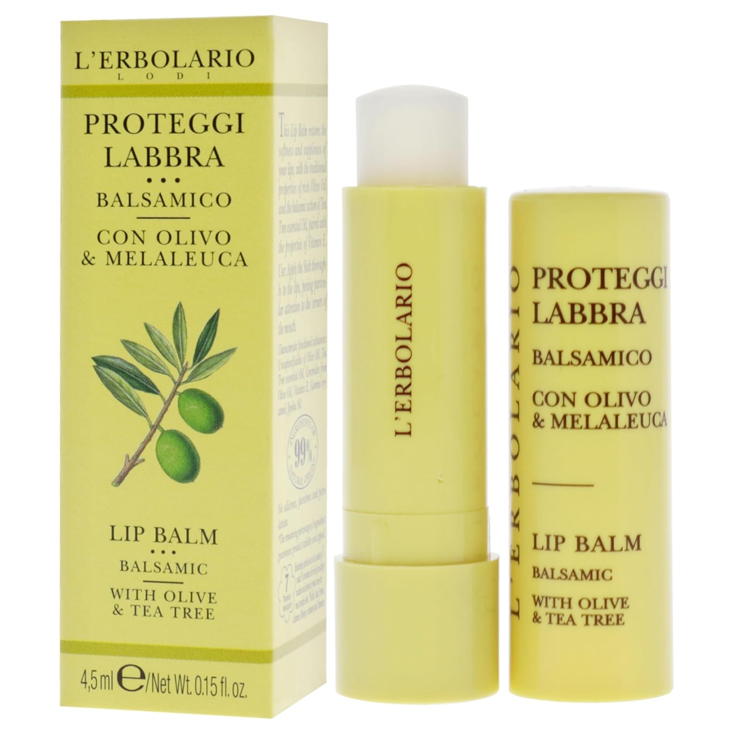 L'Erbolario Olive and Tea Tree Lip Balm – Soothing Lip Treatment with Balsamic Tea Tree Oil and Soothing Olive Oil – Softens and Refreshes - 0.15 oz - Image 4